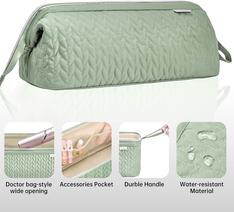KarSyon Shark Flex Style Case for Airwrap Hair Dryer Brush Revlon Hair Tools Travel Bag Carrying Case Flat Curling Iron Organizer (Sage Green) - Image 5